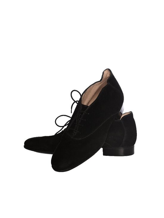 Silvia Fiorentina Shoes - SILVIA FIORENTINA Black Suede Lace Up Oxford Flats Italy Size 6M- RARE Vintage